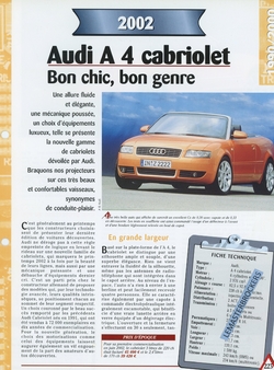 Audi A4 Cabriolet, Évolutions et caractéristiques