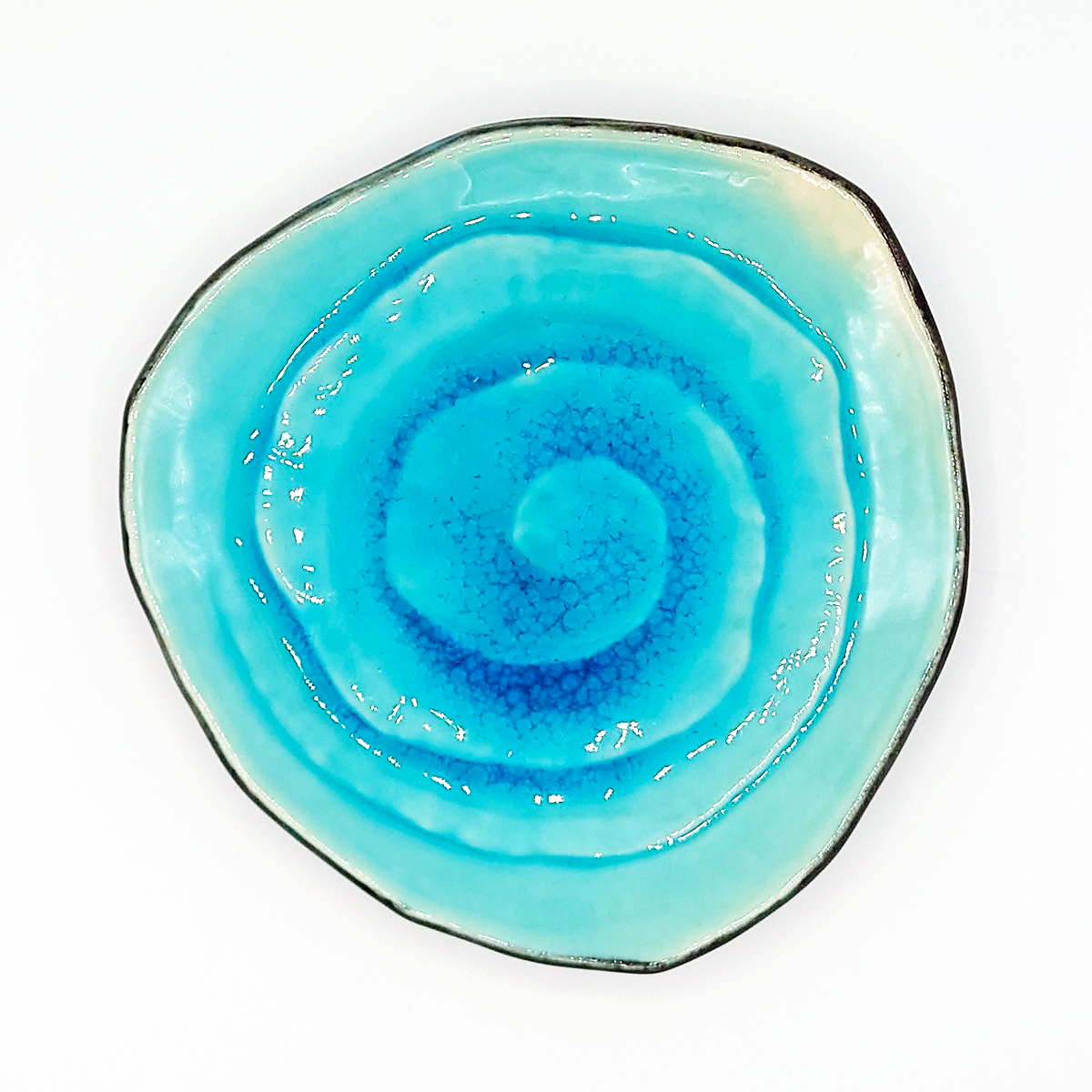 ojaep11_Assiette Triangulaire Ronde - Bleu Turquoise _ 8,50€ (2)