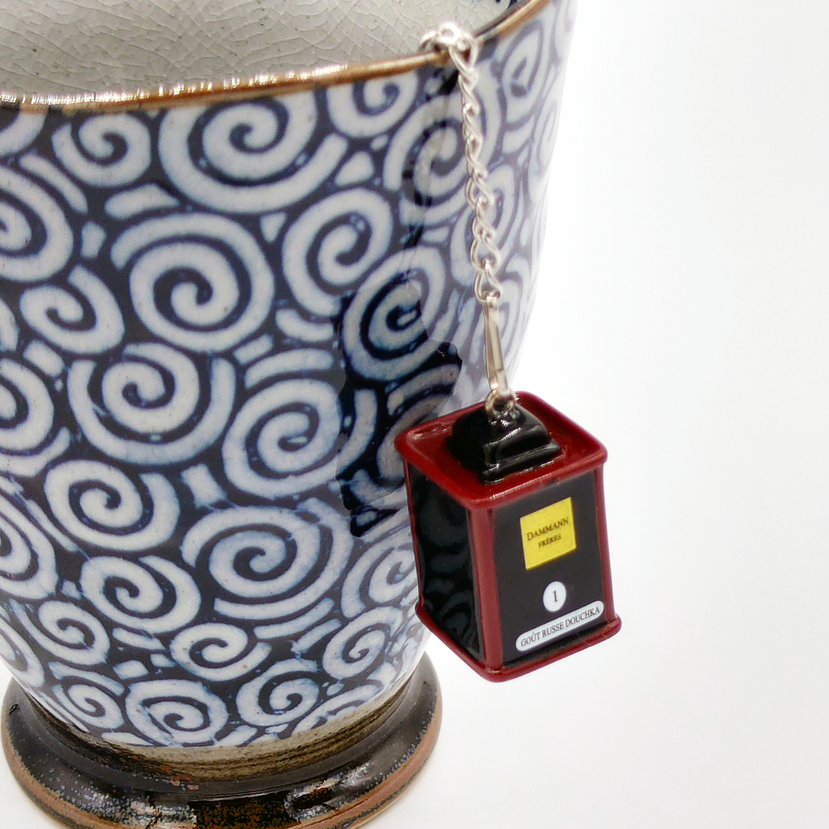 Boule à thé inox avec chaînette tamis diamètre 45mm