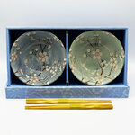 ojcbol06_Coffret 2 Bols Bleu et Vert - Sakura Rose_30,00€ (1)