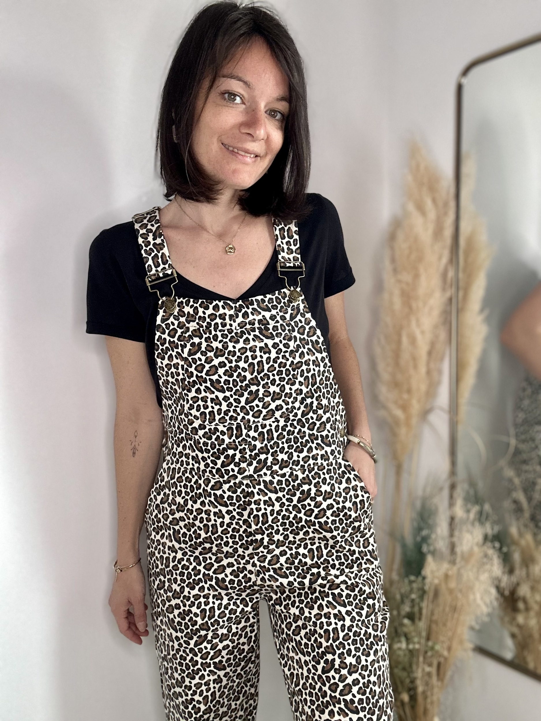 Margot - Salopette léopard jean