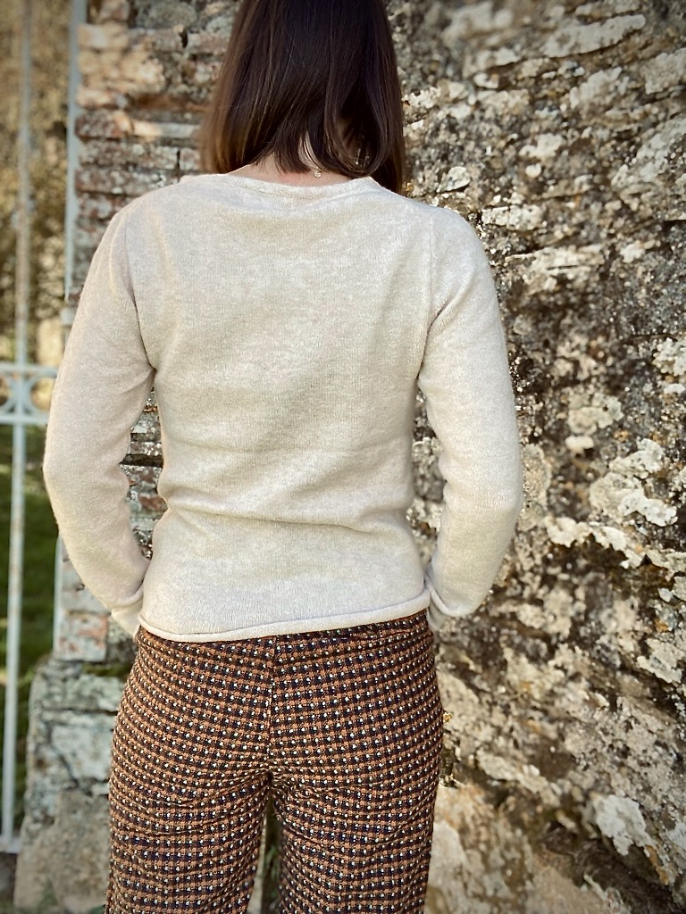 Clem - Pull col V beige