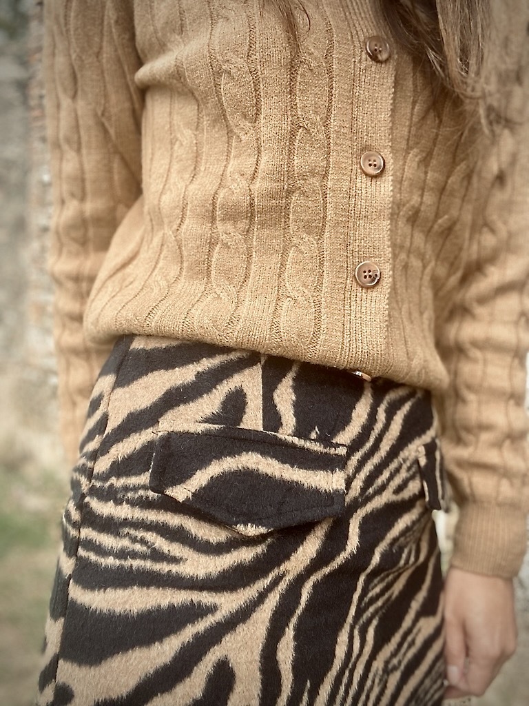 Stella - Mini jupe laine imprimé zèbre