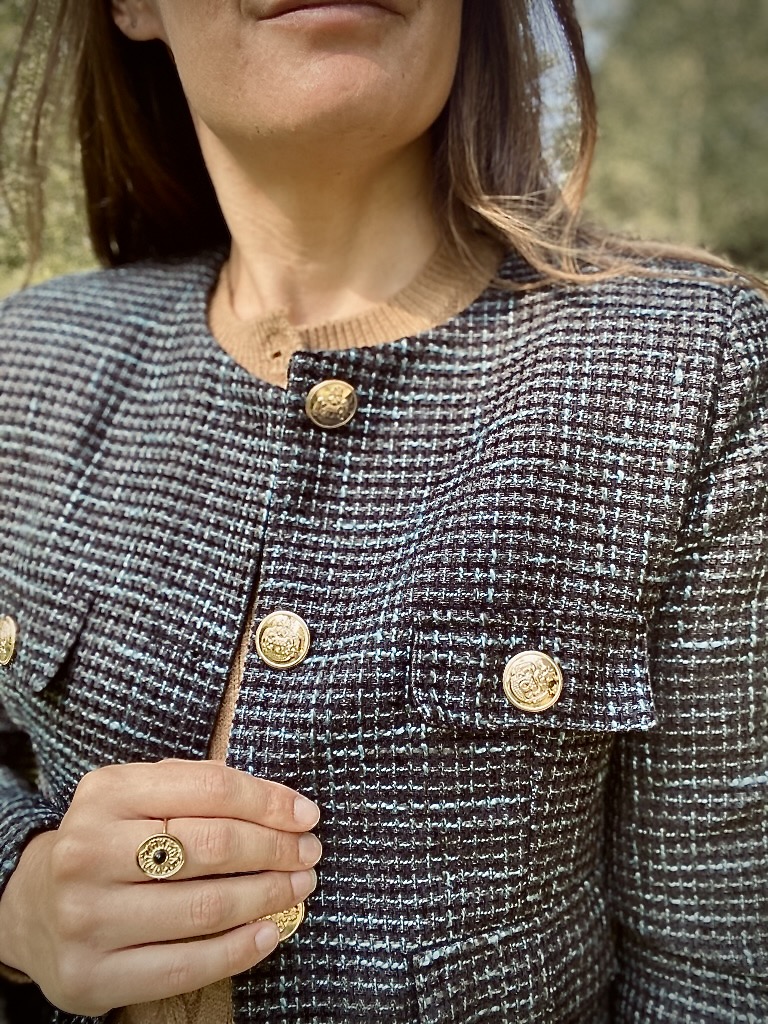 Cléore - Veste tweed noire