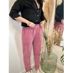 Pantalon velours rose