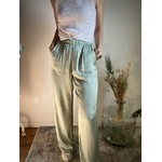 pantalon large satin vert