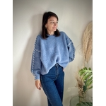 Pull col rond bleu ciel