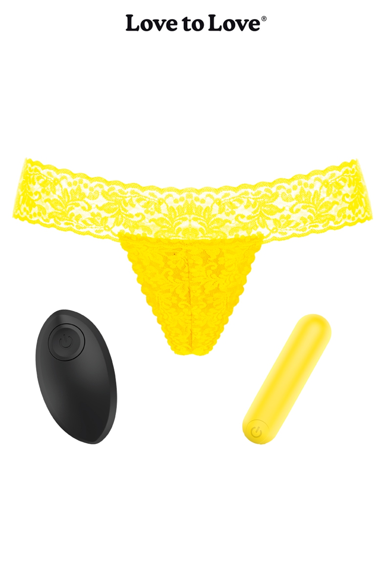Culotte vibrante télécommandée Secret Panty 2 jaune fluo