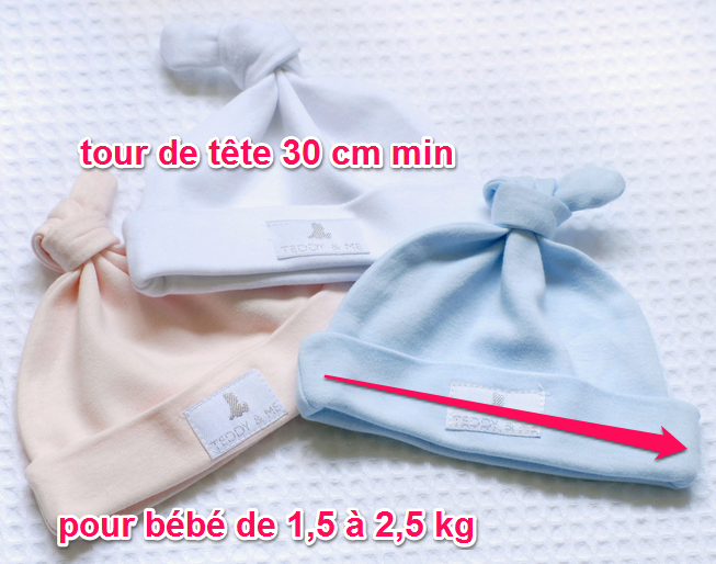 mesure bonnet teddy 1,5 à 2,5 kg