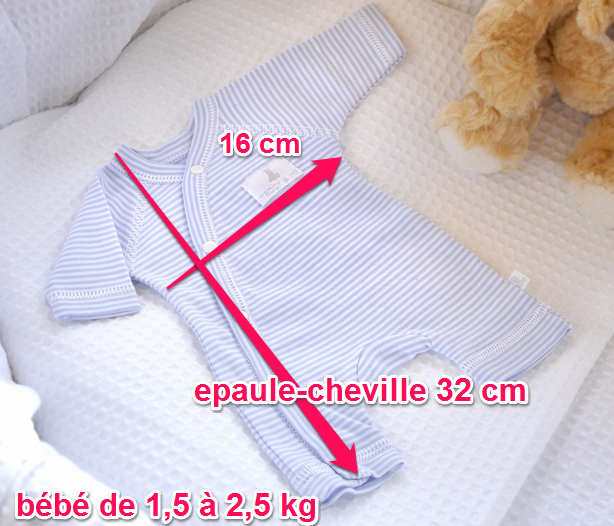 mesure pij teddy 1,5 à 2,5 kg