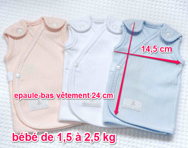 mesure vest incub 1,5 à 2,5 kg