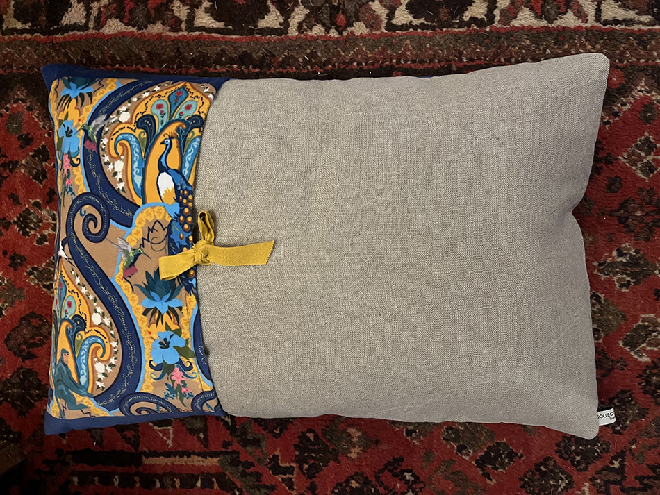 coussin inde bleu dos