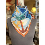 foulard rochefort bleu orange