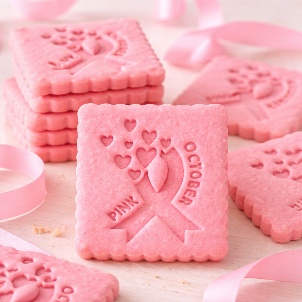 Biscuits roses pour octobre rose
