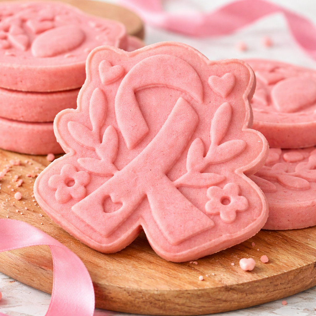 Biscuits décorés pour la sensibilisation au cancer