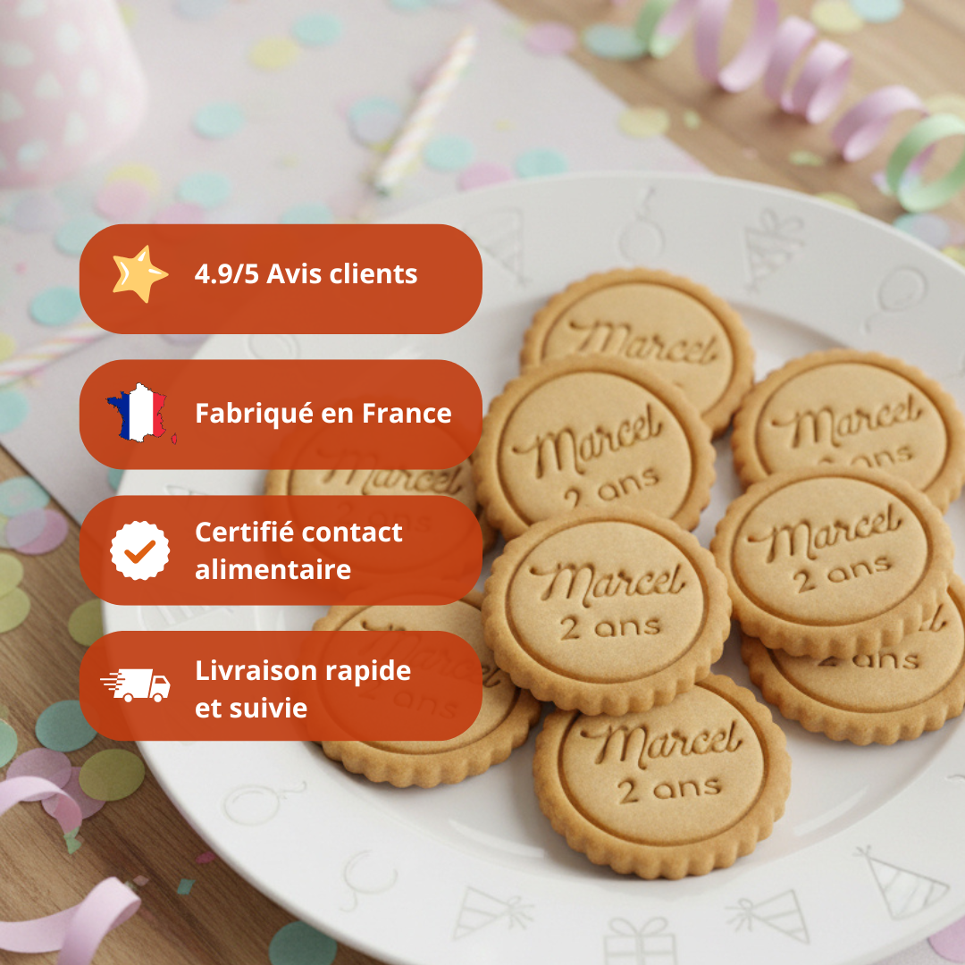 Emporte-pièce gâteau anniversaire personnalisé avec prénom et âge