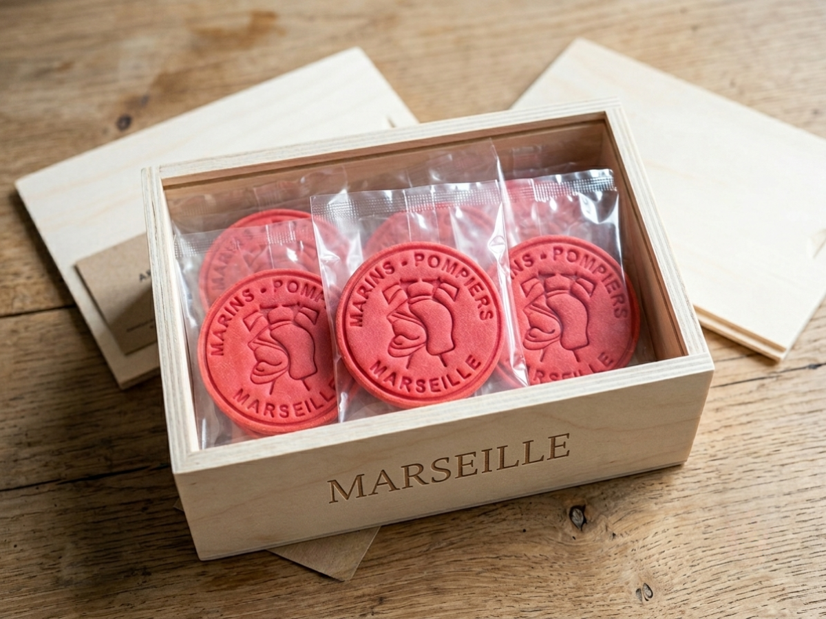Biscuit personnalisé logo OM Marseille
