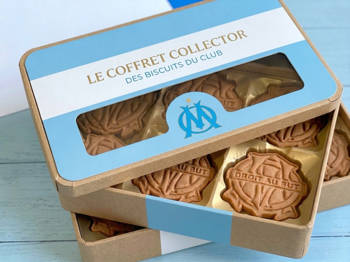 Biscuit personnalisé logo sportif OM Marseille