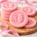 Biscuits roses et rubans de sensibilisation