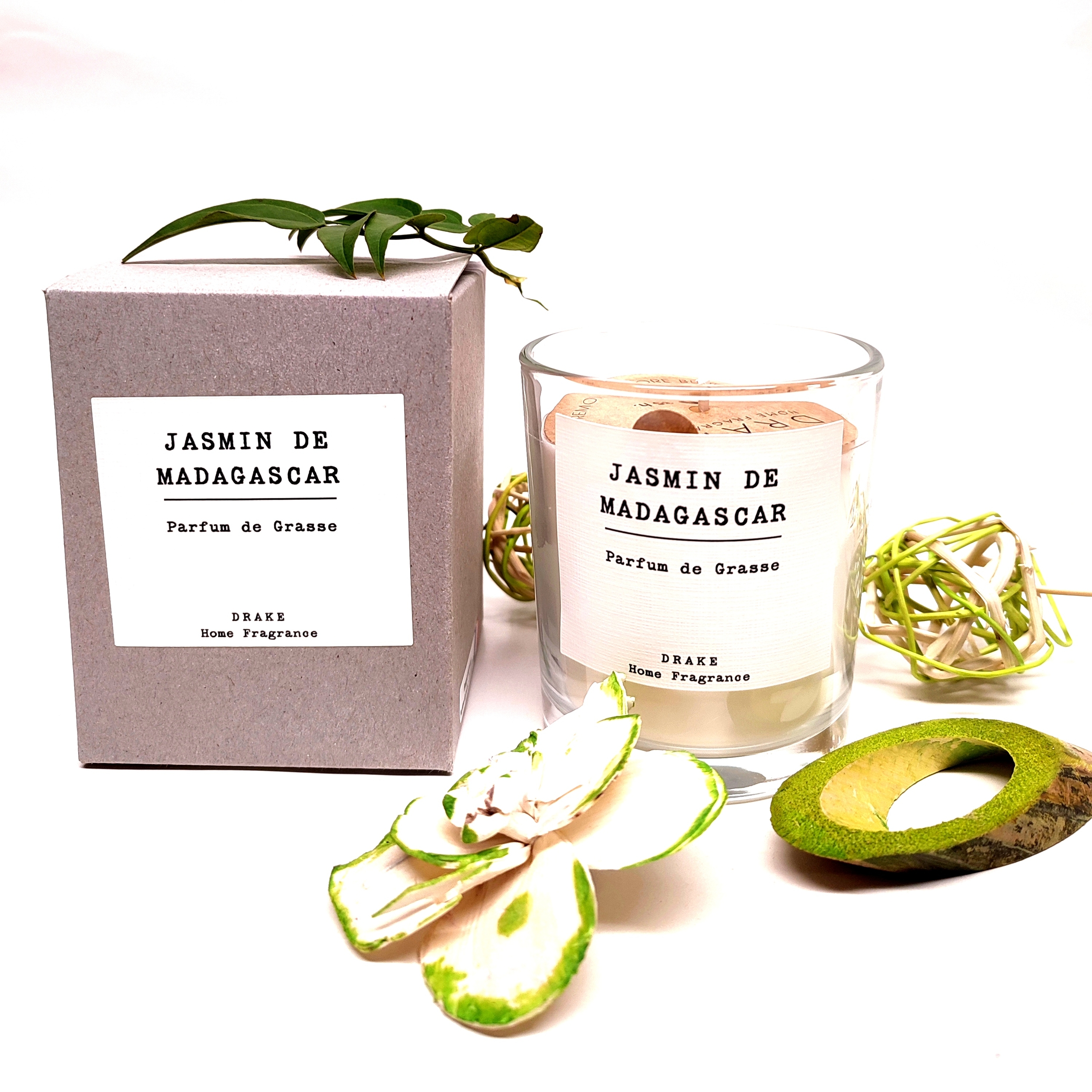 Bougie Parfumée 7 Chakras NATURESCENCE - Jasmin - Avec Pierres Naturelles - Cire De Soja Sans OGM - Fabriquée Artisanalement En France