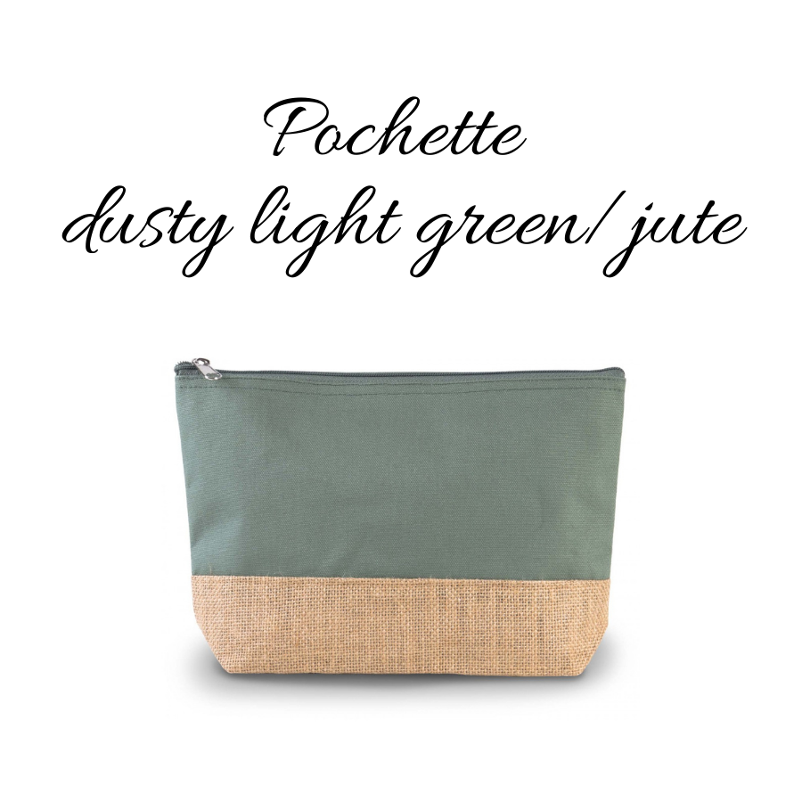 Pochette dusty light green-jute
