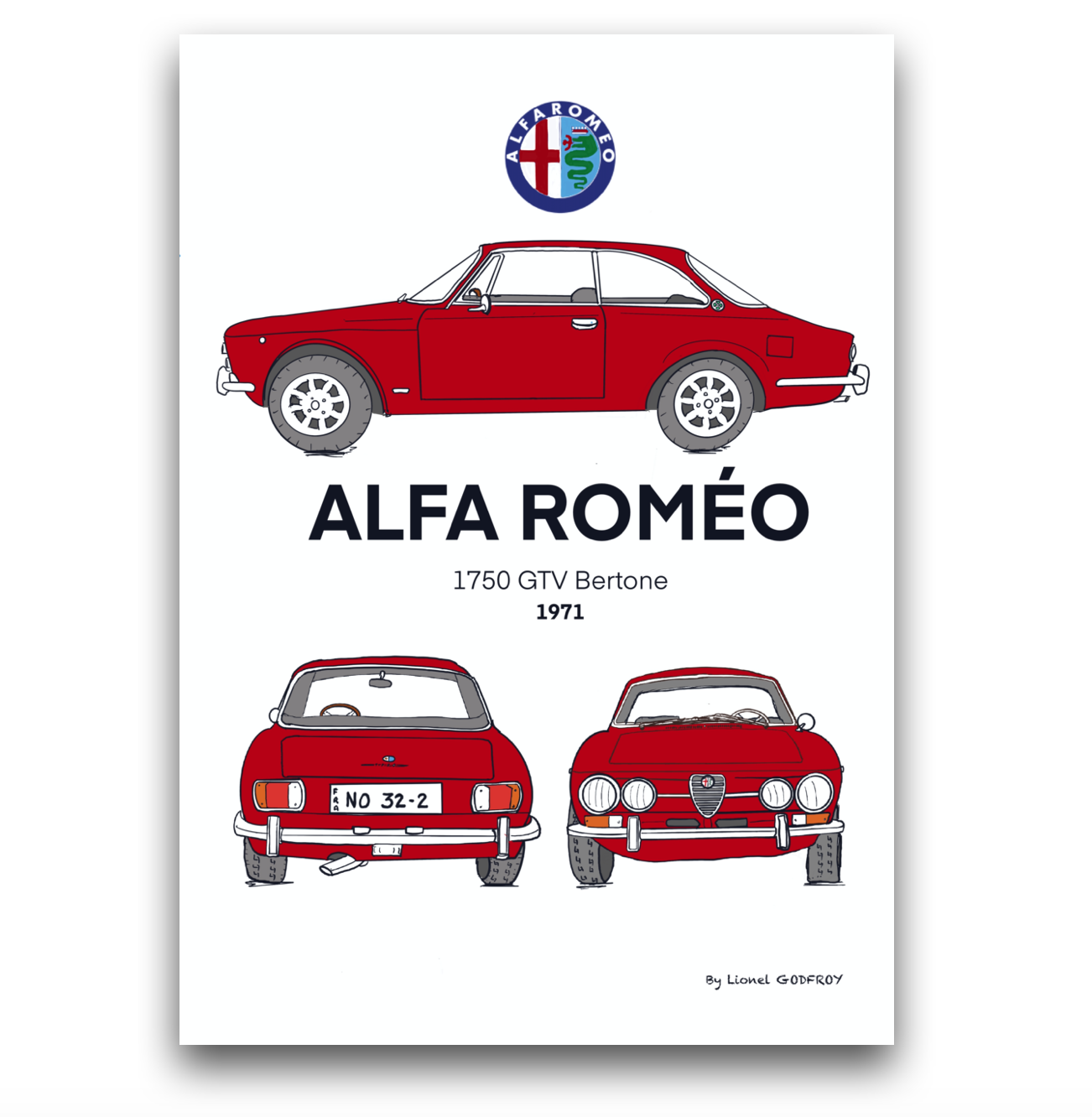 Poster Alfa Romeo 1750 GT