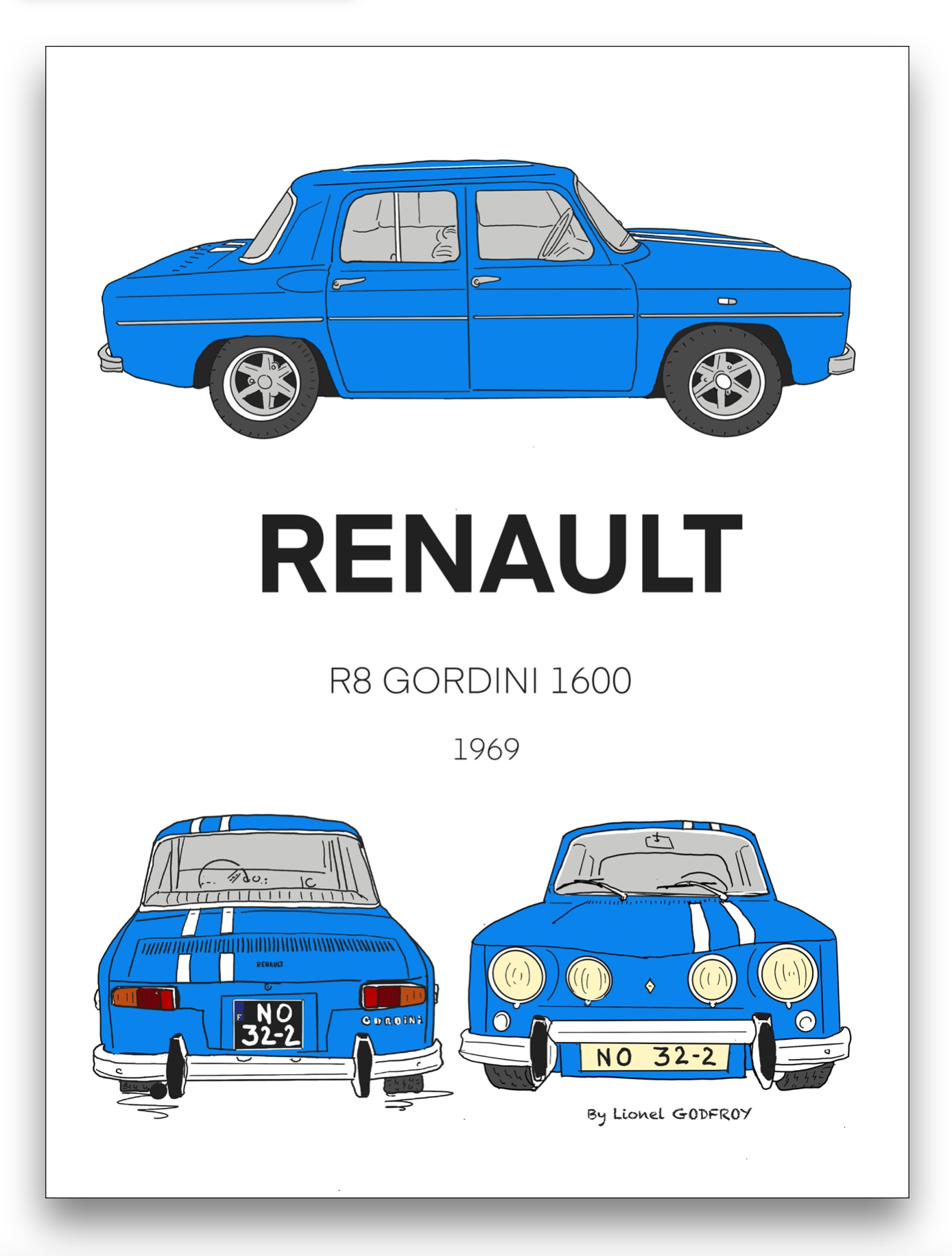 Poster RENAULT R8 GORDINI