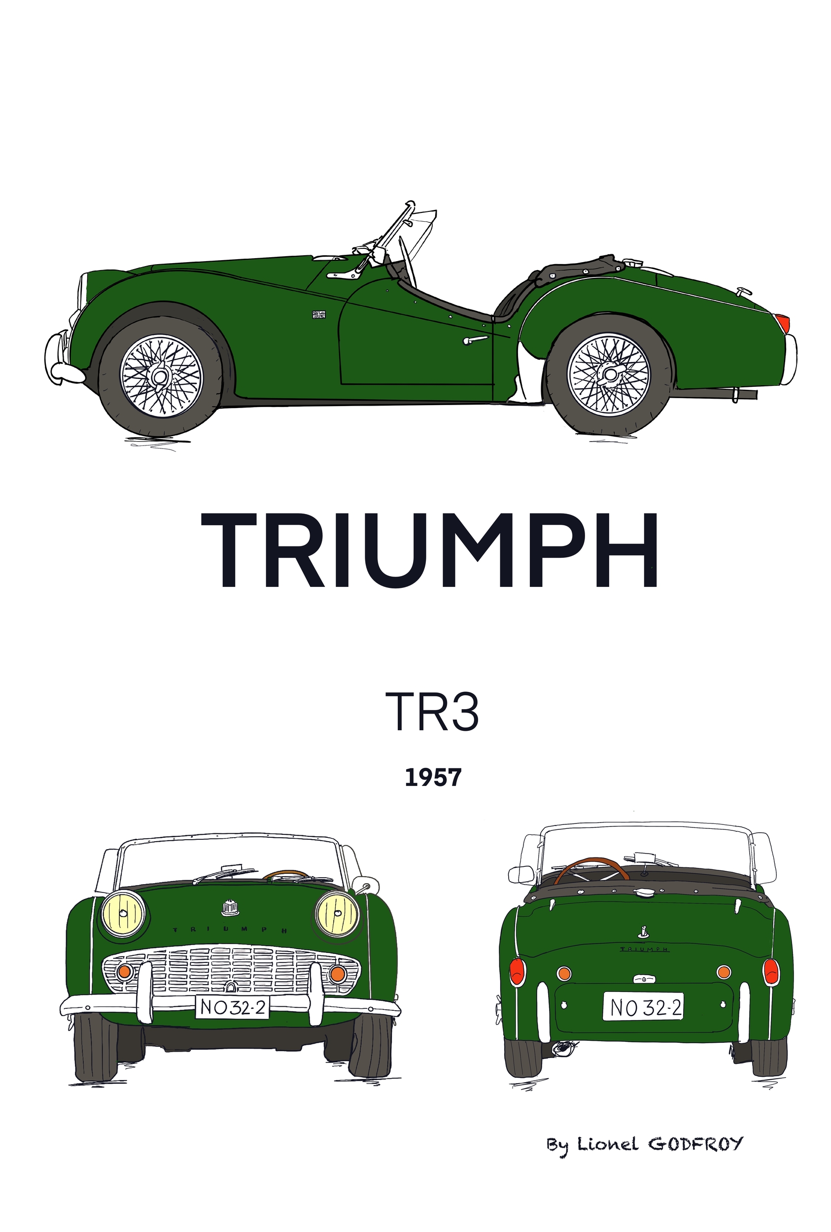 Affiche_Triumph_TR3 verte