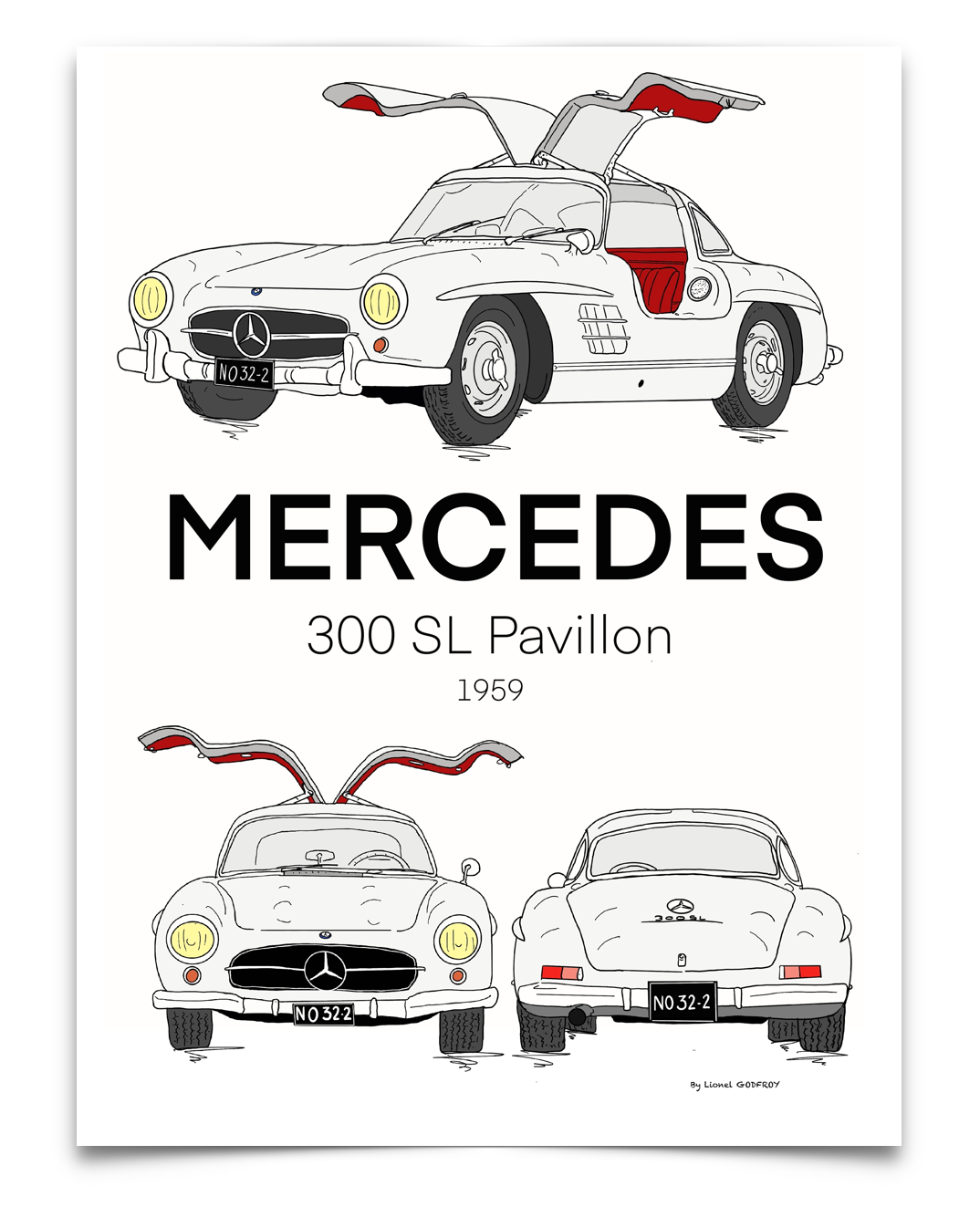 Poster Mercedes 300 SL Papillon