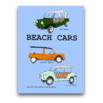 Poster beach car blue