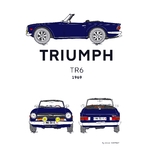 Affiche_Triumph_TR6_Bleue