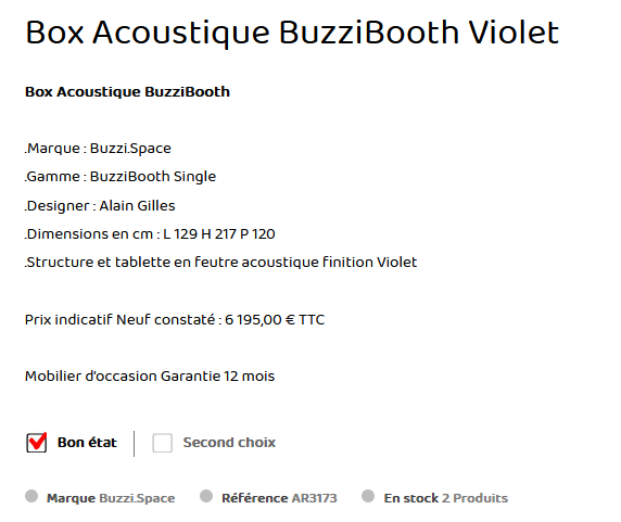 Descriptif acoustique buzzi space