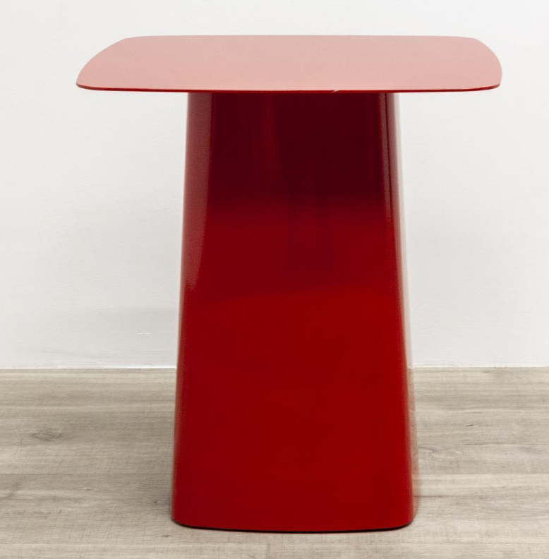 Table carré Vitra rouge Métal Side
