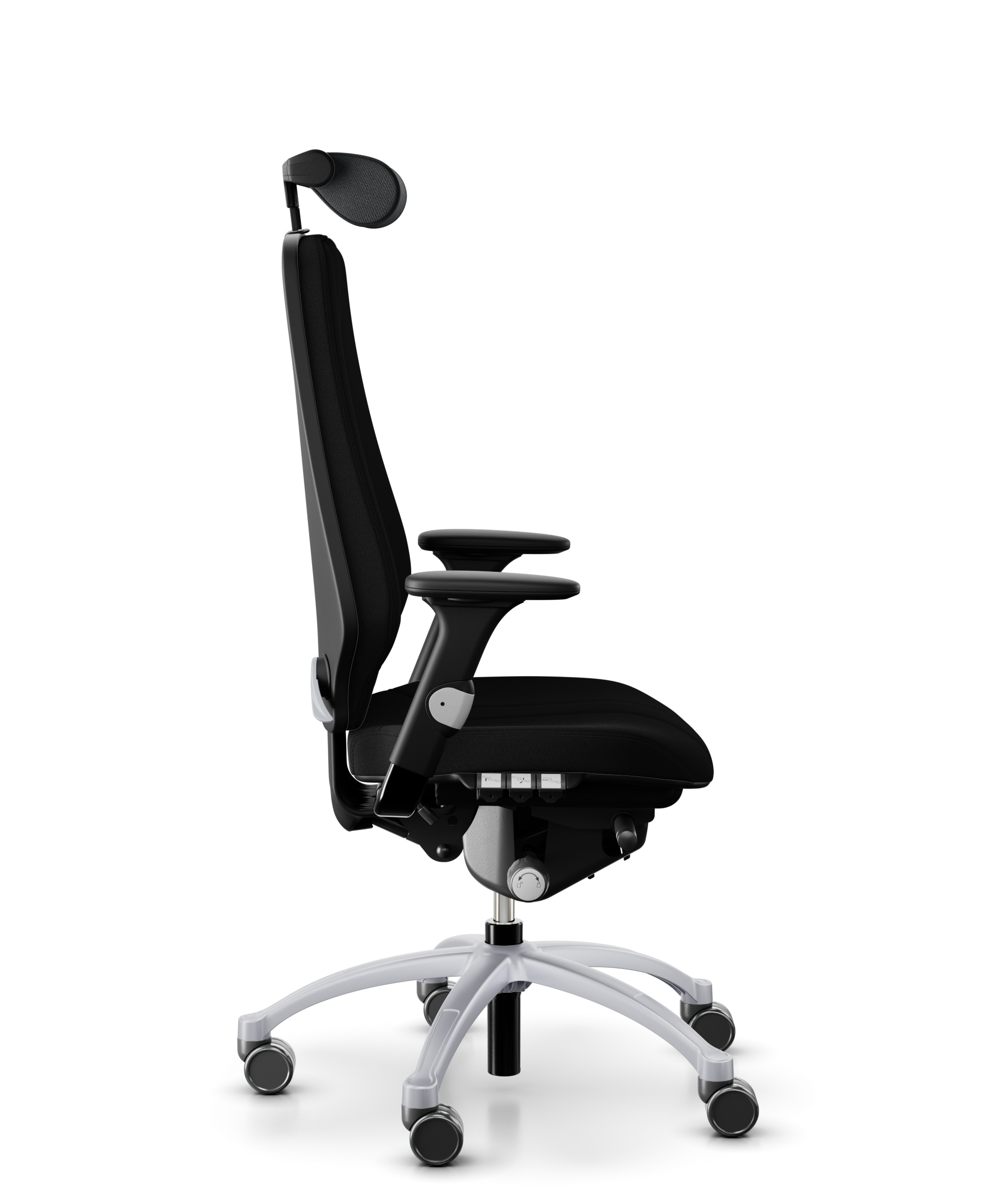 RH-Logic-400-toutes-options-pietement gris -tissu noir_vue-profil