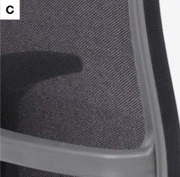 Knoll Life reconditionné, détail du dossier en résille gris anthracite