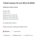 Table diametre 40cm