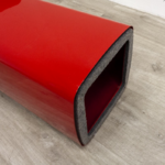 Table carré Vitra rouge Métal Side feutrine sol