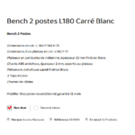 Bench descriptif L 180