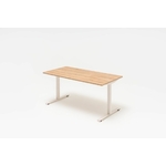 OGI T MDD pietement blanc plateau chene naturel ral9010