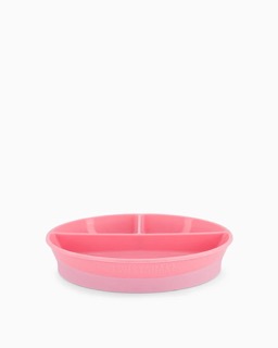 assiette compartimentée bébé rose