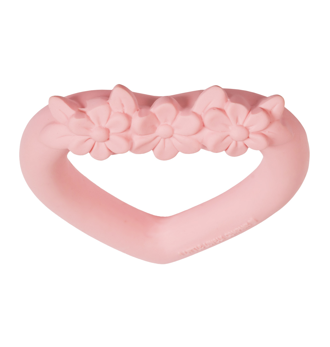anneau dentition silicone coeur rose