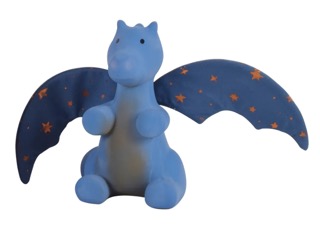 jouet déveil caoutchouc naturel dragon bleu
