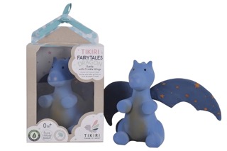 jouet d'éveil caoutchouc naturel dragon bleu
