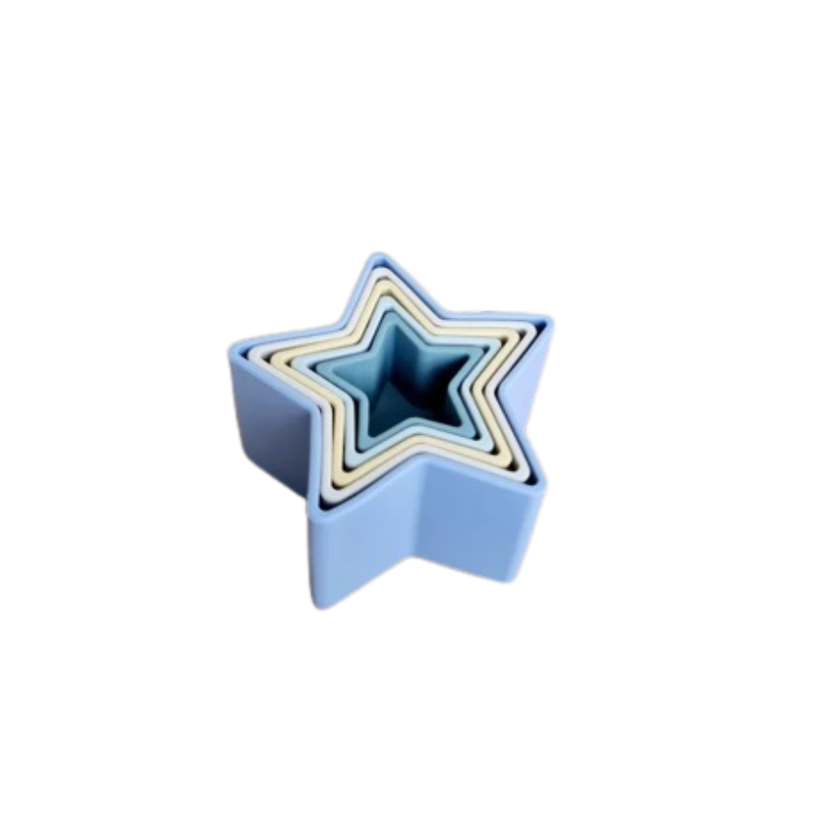 Etoiles empilables en silicone Star - bleu