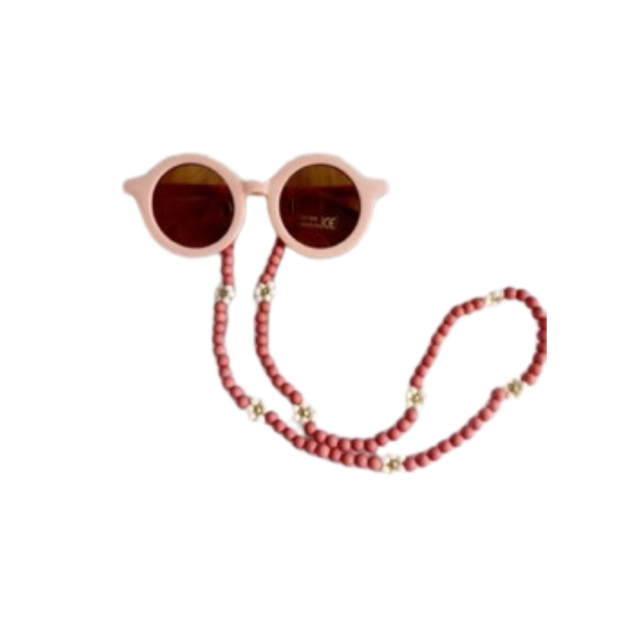 cordon lunette terracotta perle avec marguerites en élastique happy by lies