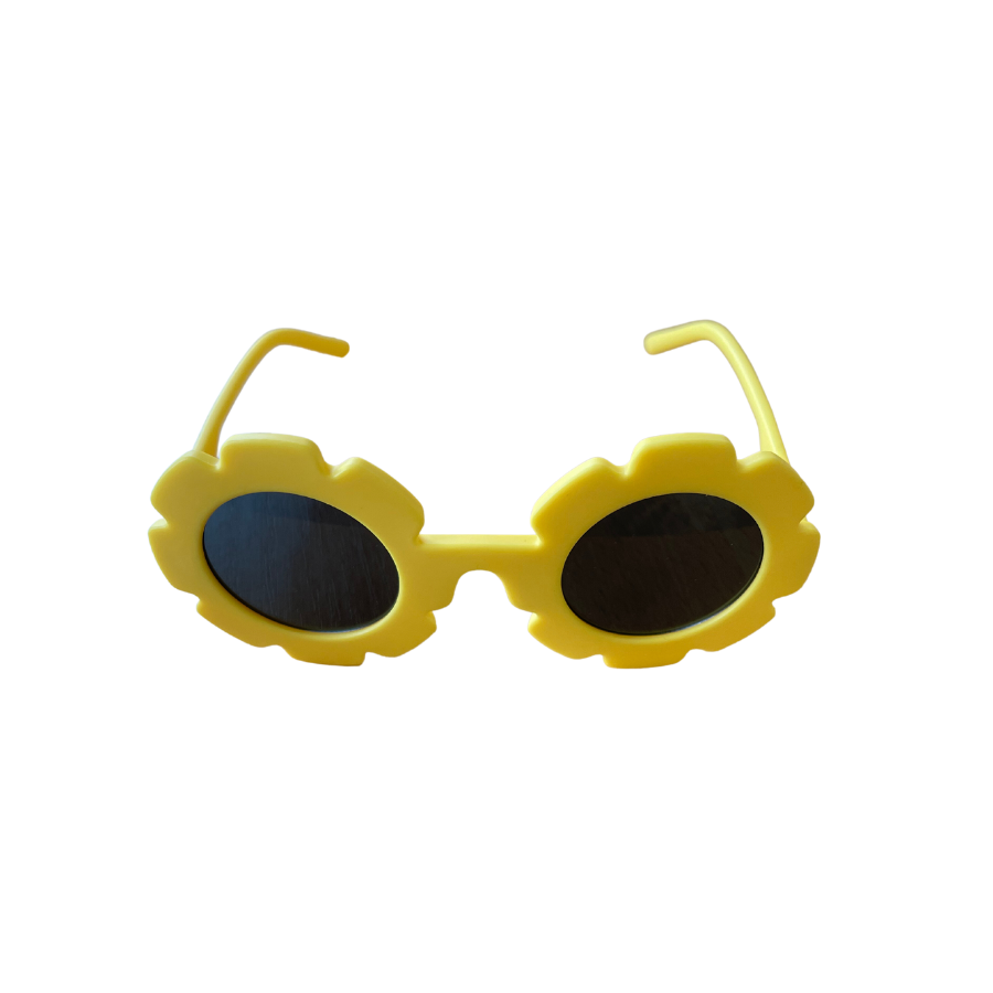 lunette forme de fleur jaune made in pays bas uv400 enfant