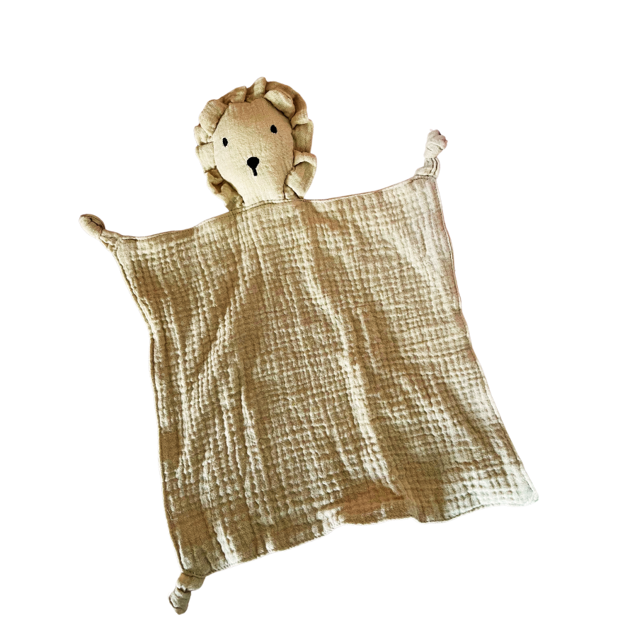 Doudou plat lion sable, doudou plat bébé