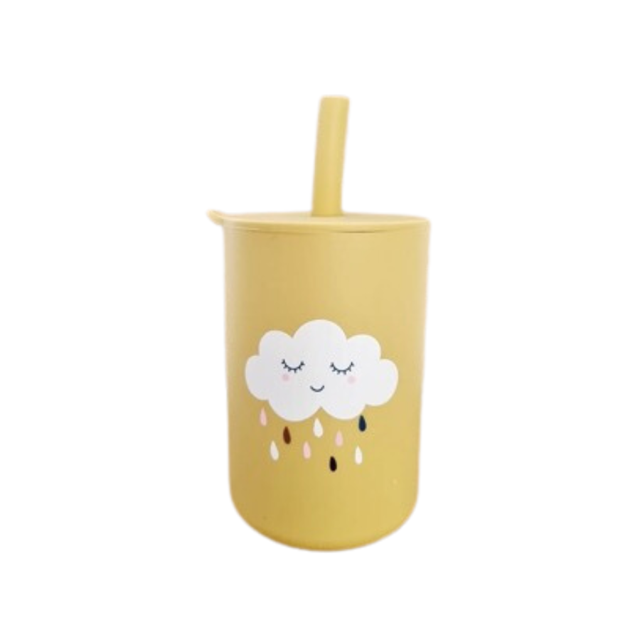 Gobelet avec paille silicone  Sand - Mushie - Sundays Kids Store