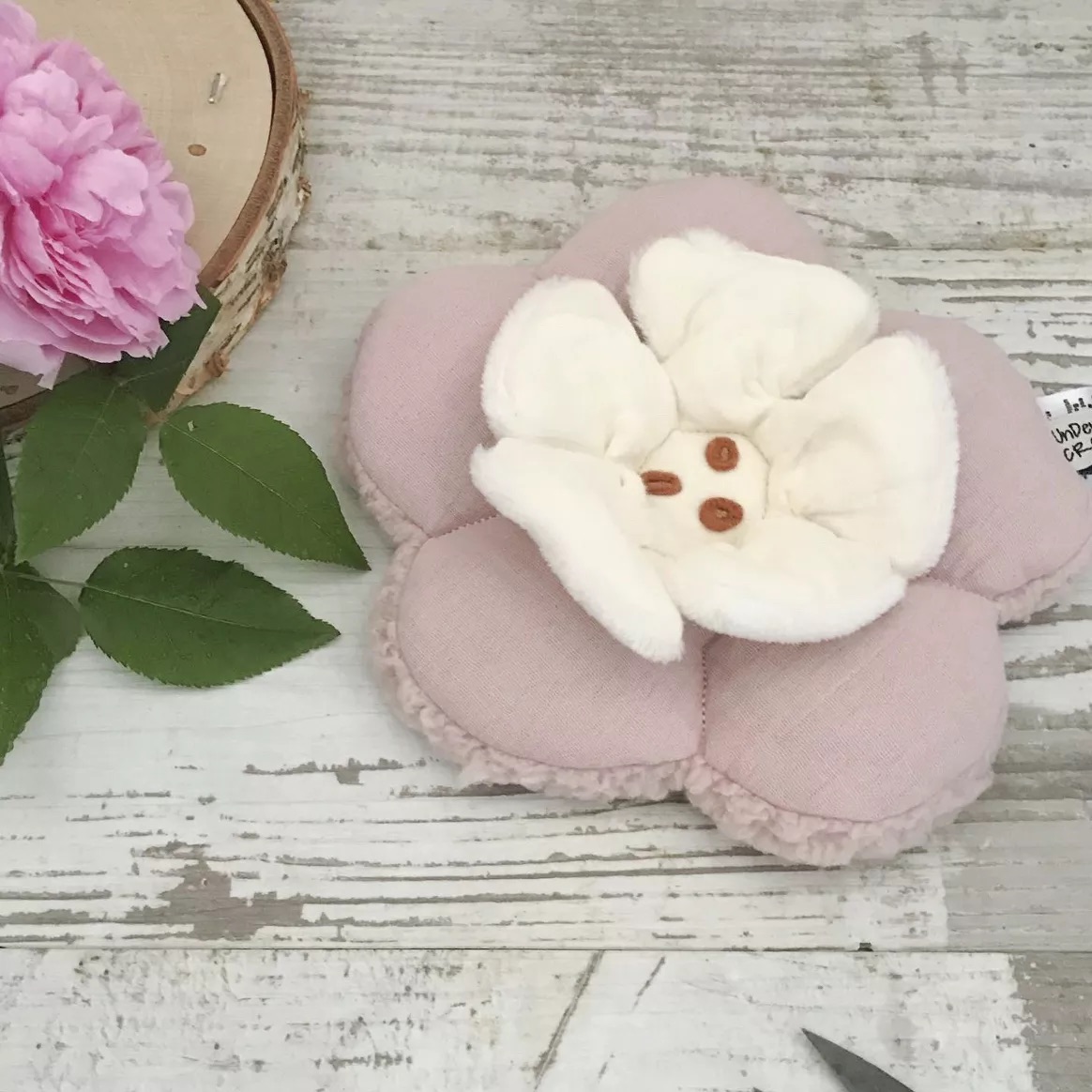 Bouillotte sèche - Flower rose&écru