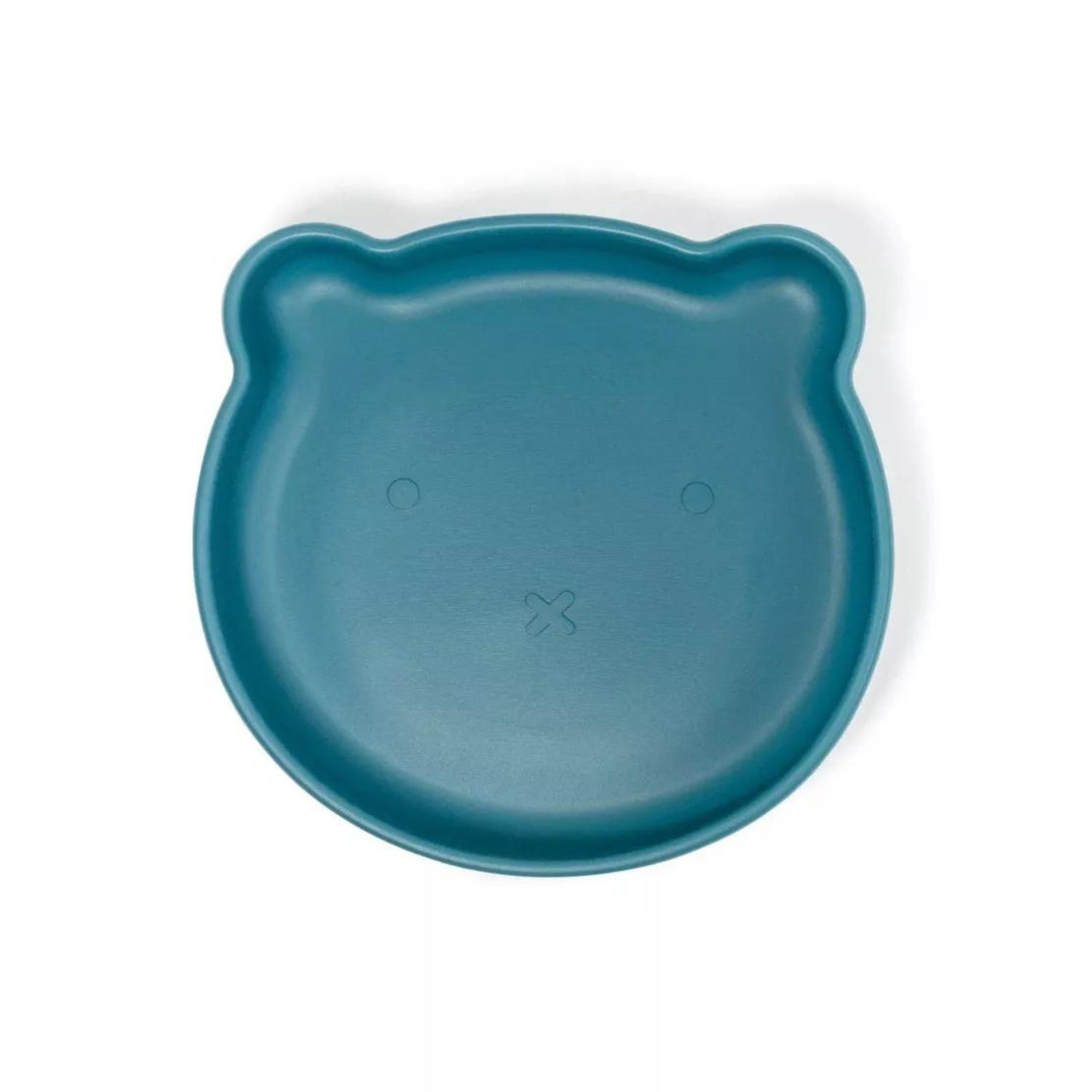 Assiette à ventouse en silicone + couverts personnalisés - Ourson bleu